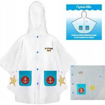 Pláštěnka Dětské pláštěnka pončo s motivem moře Captain Mike, velikost 116-122 cm