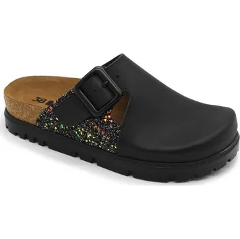 Dámská zdravotní obuv Leon 6005 Dámské korkové pantofle na platformě - Černá Velikost: 37