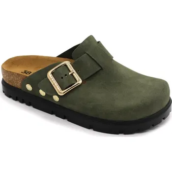 Dámská zdravotní obuv Leon 6006 Dámské korkové pantofle na platformě - Zelená Velikost: 41