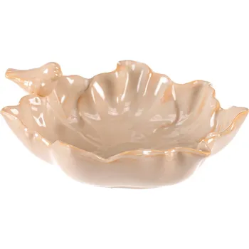 Krmítko pro ptáka Pítko pro ptáčky List, krémová, 26 x 26 x 7 cm