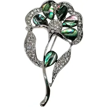 Brož Brož a přívěsek kytka nová z mušle Paua