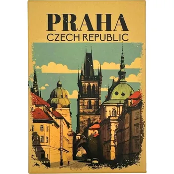 Dekorativní magnet GiftyCity GIFTY CITY Plechový magnet - 8x5,5 cm - Retro, Malostranská