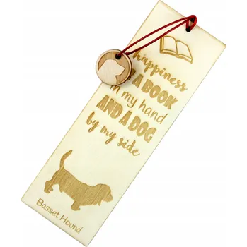 Doplněk ke knize Baset Hound gravírovaná záložka do knihy se psem, jméno psa