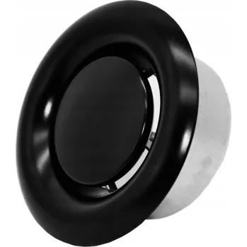 Větrací mřížka VÝFUKOVÝ ANEMOSTAT 150 mm ČERNÝ KOVOVÝ + RÁMEČEK