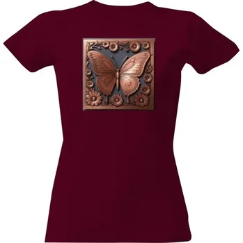 Dámské tričko Tričko s potiskem dřevěný motýl dámské