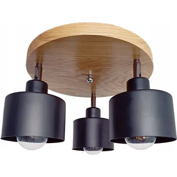 Závěsné stropní svítidlo DIANA lustr loft dřevěné DUB 3x stínidlo STYLOVÉ