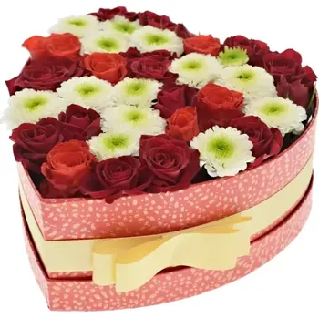 Dárková krabička Krabička květin RED SOPHIA červená 19x9cm