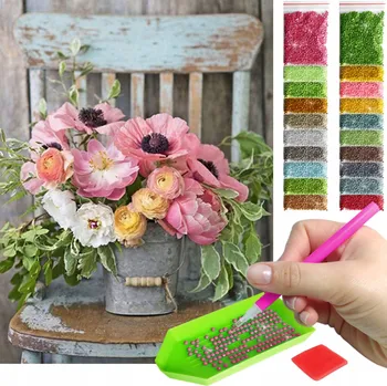 Diamantové malování Diamantová výšivka diamantové malování mozaika pro děti 5d květina kytice váza