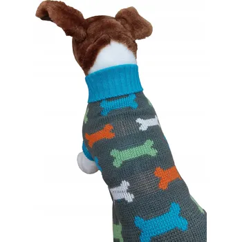 Dámský svetr SVETR S ROLÁKEM PRO PSA, VLNĚNÝ PLETENÝ SVETR S RUKÁVY, MALTEZÁČEK M