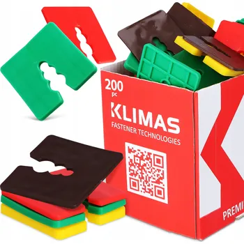 Vrták 200x DISTANČNÍ PODLOŽKY 2-5 mm Vyrovnávací Podložky pro Šrouby Oken Montážní KLÍNY D4