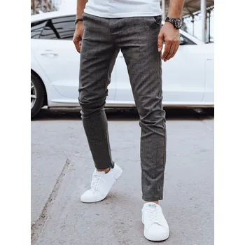 Pánské kalhoty Tmavě šedé ležérní kárované kalhoty UX4400 Velikost: 34