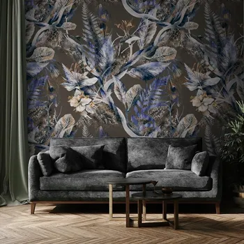 Tapeta Vliesová tapeta Abstraktní Flora a Pírka – role tapety 50 cm x 6,1 m