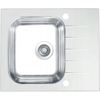 Granitový dřez Jednokomorový dřez Alveus Vitro sklo bílý