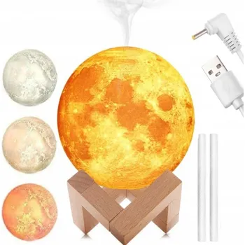 Lampička ZVHLČOVAČ VZDUCHU DIFUZÉR MĚSÍC 3D LED LAMPA