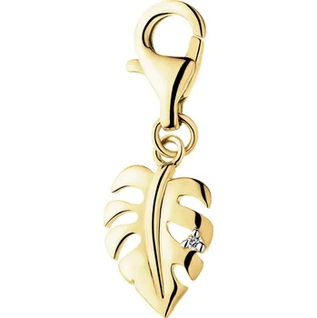 Přívěsek Přívěsek charms ze žlutého zlata s diamantem - list - 0,005 ct - ryzost 585 - 110.700