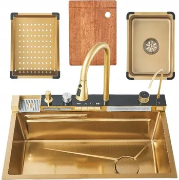 Nerezový dřez Jednokomorový dřez Ari FUTURE PRO ocel zlatý