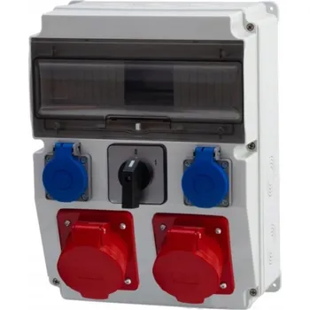 Rozvaděč F-ELEKTRO F3.0458 Staveništní rozvaděč CAJA 12M 16/5, 32/5, 2x230V, 0/1(