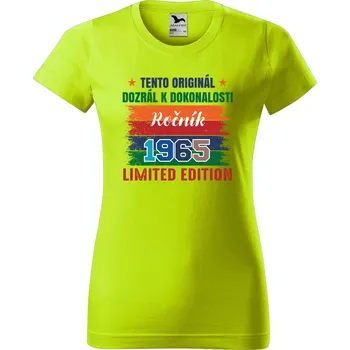Dámské tričko DOBRÝ TRIKO Dámské tričko s potiskem Ročník dozrál Barva: Limetková, Velikost: M