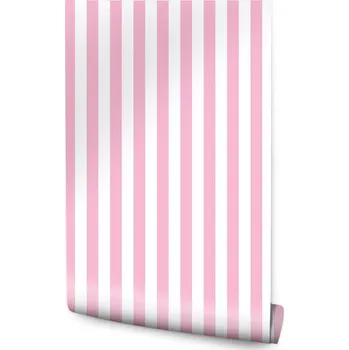 Fototapeta Tapeta DO LOŽNICE Bílo-Růžové Svislé Pruhy