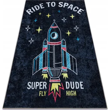 Koberec KOBEREC PRATELNÝ PROTIKLOUZAVÝ 140x190 RAKETA VESMÍRNÁ LOĎ #BR227