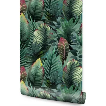 Fototapeta Akvarijní tapeta Tropické listy jako malované