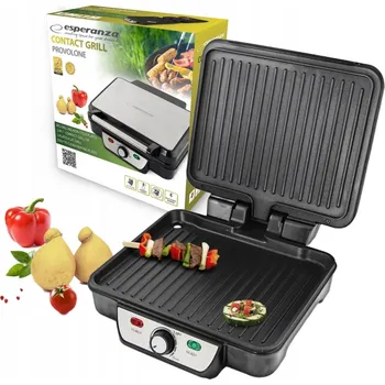 Kuchyňský gril Elektrický gril, kontaktní, panini, skládací PŁOMYKOKAZJI OPIEKACZ GRILL TOUSTOVAČ 200W stříbrný/šedý 2000 W