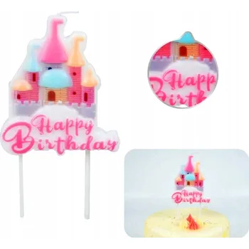 Dortová svíčka Narozeninová SVÍČKA na dort HRAD PRINCEZNA princezna dekorace narozeniny