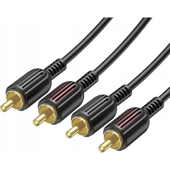elektrický kabel Borofone Kabel BL13 2RCA na 2RCA, 1,5 metru, černý