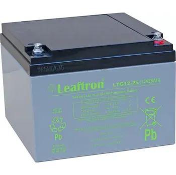 Trakční baterie Leaftron LTG12-26 gelový záložní, bezúdržbový, akumulátor 12V/26Ah