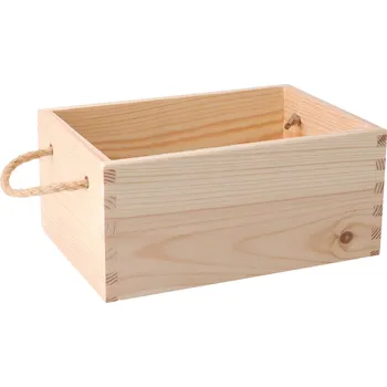 Úložný box Dřevěný box s úchyty 24 x 17 x 11 cm