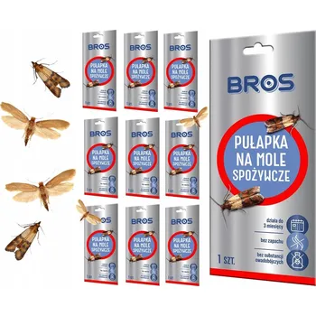 Přípravek proti hmyzu BROS Past na potravinové moly Lepová, účinná až 3 měsíce, bez zápachu - 10 ks