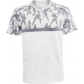 Pánské oblečení POLO TRIČKO BABOLAT COMPETE PÁNSKÉ BÍLÉ/ŠEDÉ M