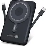 CONNECT IT Powerbanka TravelCharge, MagSafe, 10000mAh, USB-C, Lightning, Šedá CPB-1010-SG