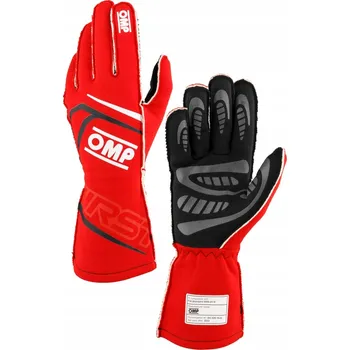 Rukavice Rukavice OMP First '25 homologace FIA červené vel. L