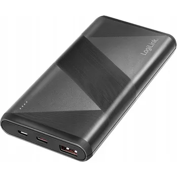 Powerbanka Powerbanka 10 000 mAh USB Logilink QC 3.0 PD 2.0 Rychlé Nabíjení Kabel 2v1