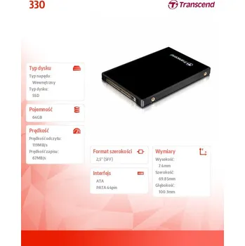 SSD disk SSD disk Transcend 330 64 GB 2,5" PATA (IDE/ATA)