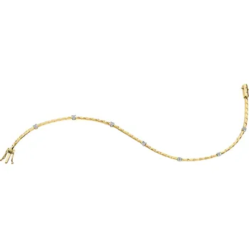 Náramek Náramek ze žlutého zlata s brilianty - 18 cm - 0,04 ct - ryzost 585 - 211.118