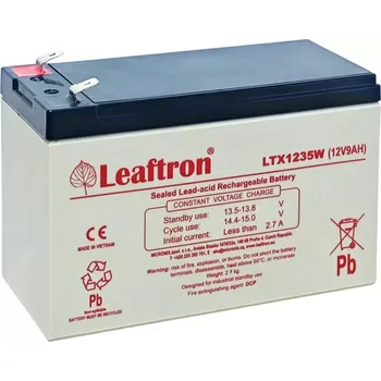 Trakční baterie Leaftron LTX1235W (12V/9Ah) záložní, bezúdržbový, vysokovýkonný akumulátor
