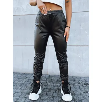 Dámské kalhoty Černé koženkové jogger kalhoty HARBOR UY1698 Velikost: XL