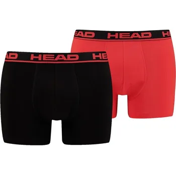 Boxerky BOXERKY HEAD BASIC BOXER 2P BLACK/RED COMBO L