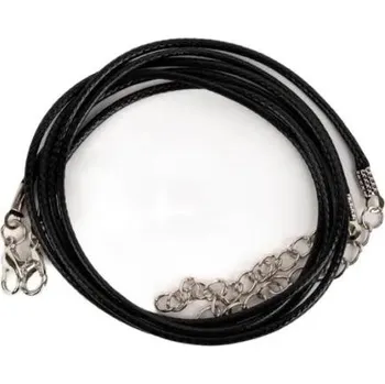 Náhrdelník Šňůrka na výrobu náhrdelníku se zapínáním černá 2 ks