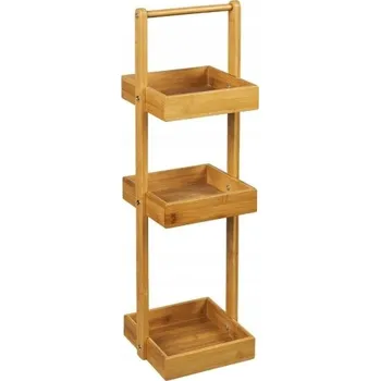 regál Přenosný bambusový regál do koupelny se 3 policemi