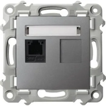 Elektrická zásuvka SAFÍR Telefonní zásuvka jednoduchá šedá matná GPT-1Z/m/70