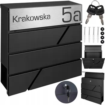 Poštovní schránka Poštovní schránka euroschránka, s vhozem, se schránkou na noviny M-TEC černá