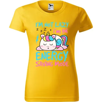 Dámské oblečení DOBRÝ TRIKO Dámské tričko s potiskem Not lazy Barva: Žlutá, Velikost: M