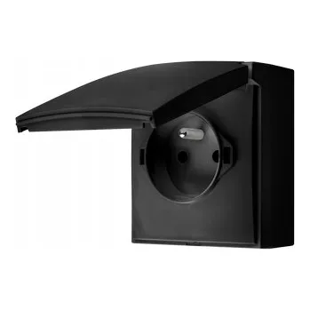 Elektrická zásuvka Elektrická Zásuvka zásuvka Kontakt-simon černá