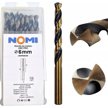 Vrták VRTÁK DO KOVU 6mm HRC PRO NOMI PRO OCEL, PLASTY, HLINÍK, DŘEVO