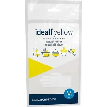 Pracovní rukavice Rukavice Mercator Medical GUMOVÉ RUKAVICE ŽLUTÉ IDEALL YELLOW PRO DOMÁCNOST velikost M 8 - M 1 pár
