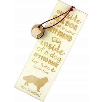 Doplněk ke knize Novofundlandský pes - gravírovaná záložka do knihy se jménem psa