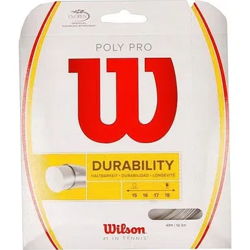 Struna na výplet tenisové rakety Tenisový výplet Wilson POLY PRO 1,3 mm / 12,2 m šedý